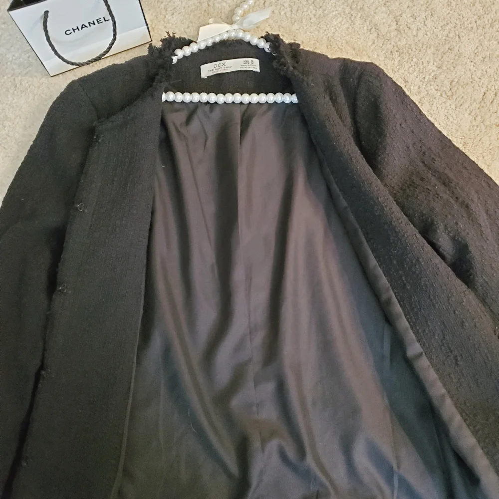 Classic black tweed coat - Picture 2 of 10